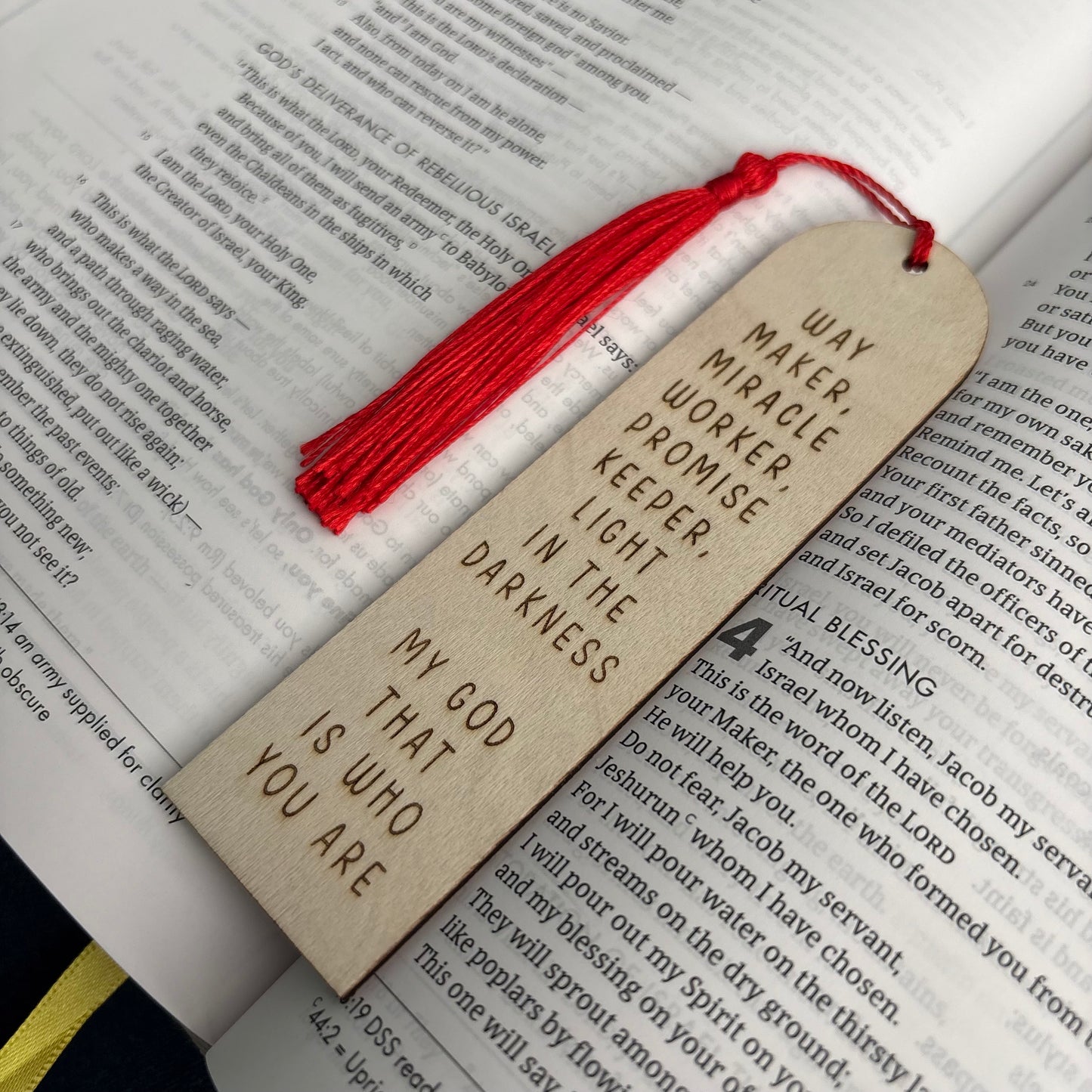 'Way maker' laser engraved wooden bookmark