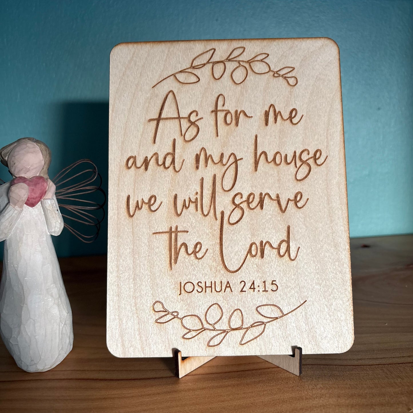 ‘As for me and my house' wood decorative plaque *IMPERFECT*