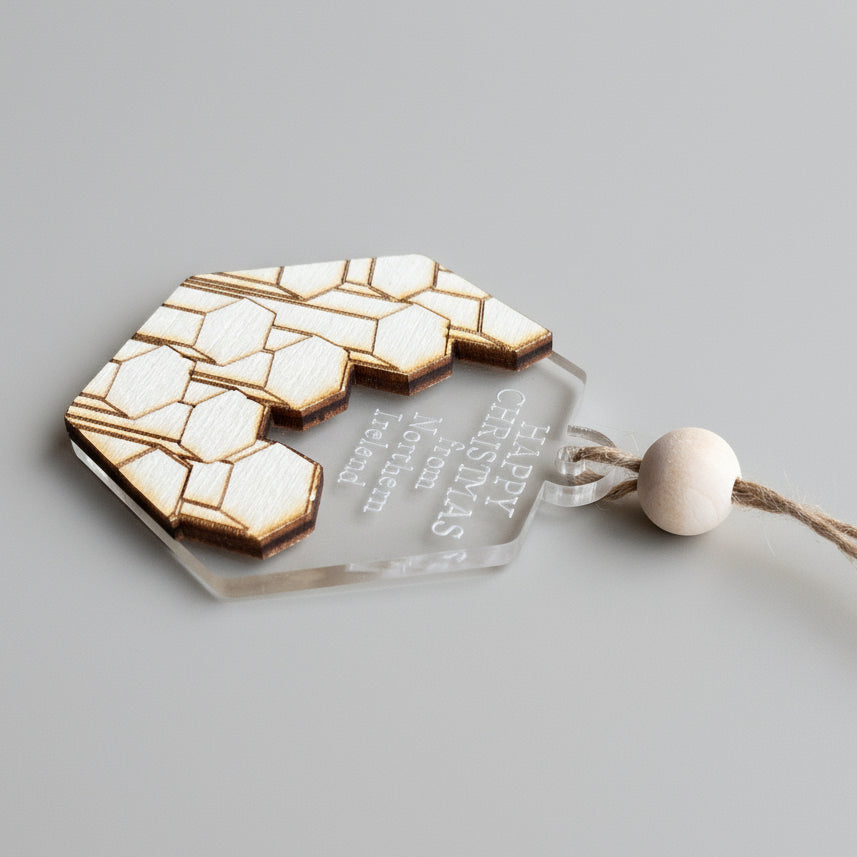❆ 'Happy Christmas from Northern Ireland' - Wood/Acrylic bauble