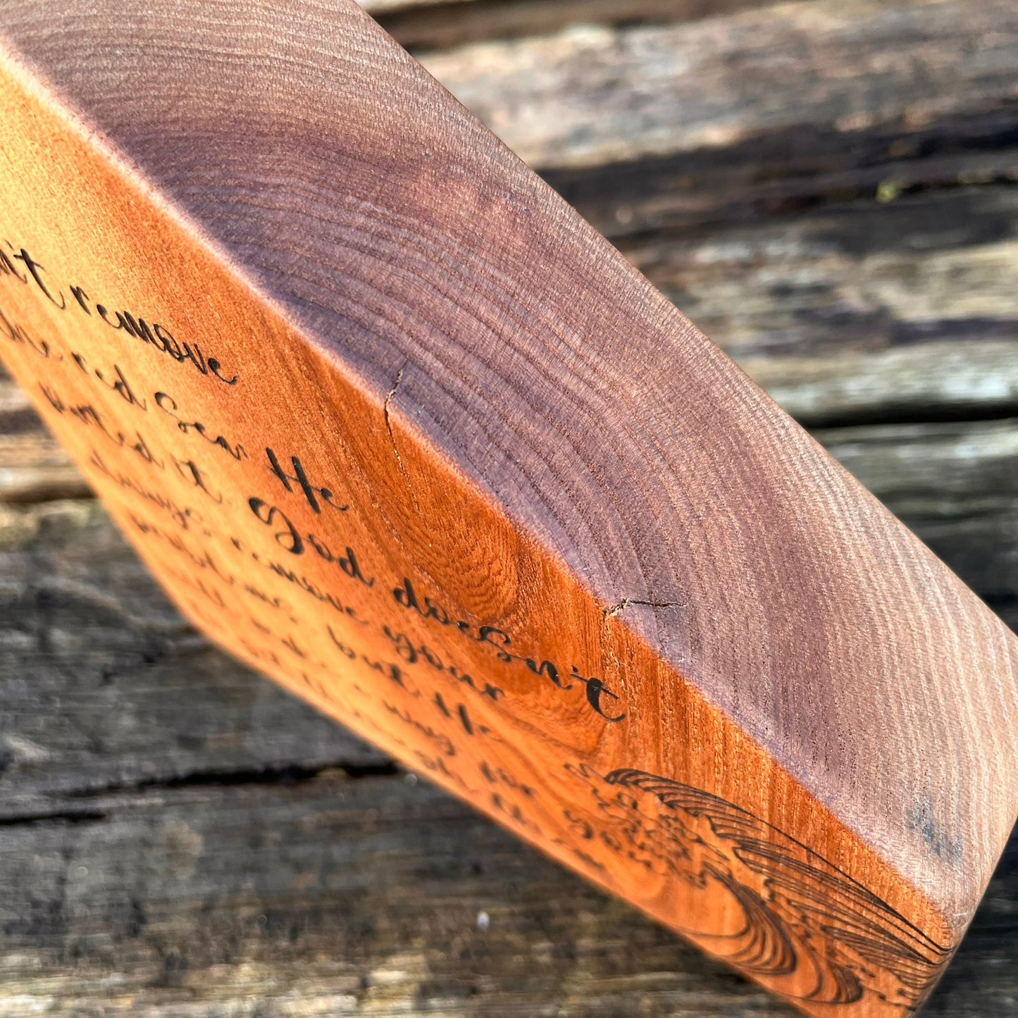 ‘God didn't remove the red sea' laser engraved live edge plaque