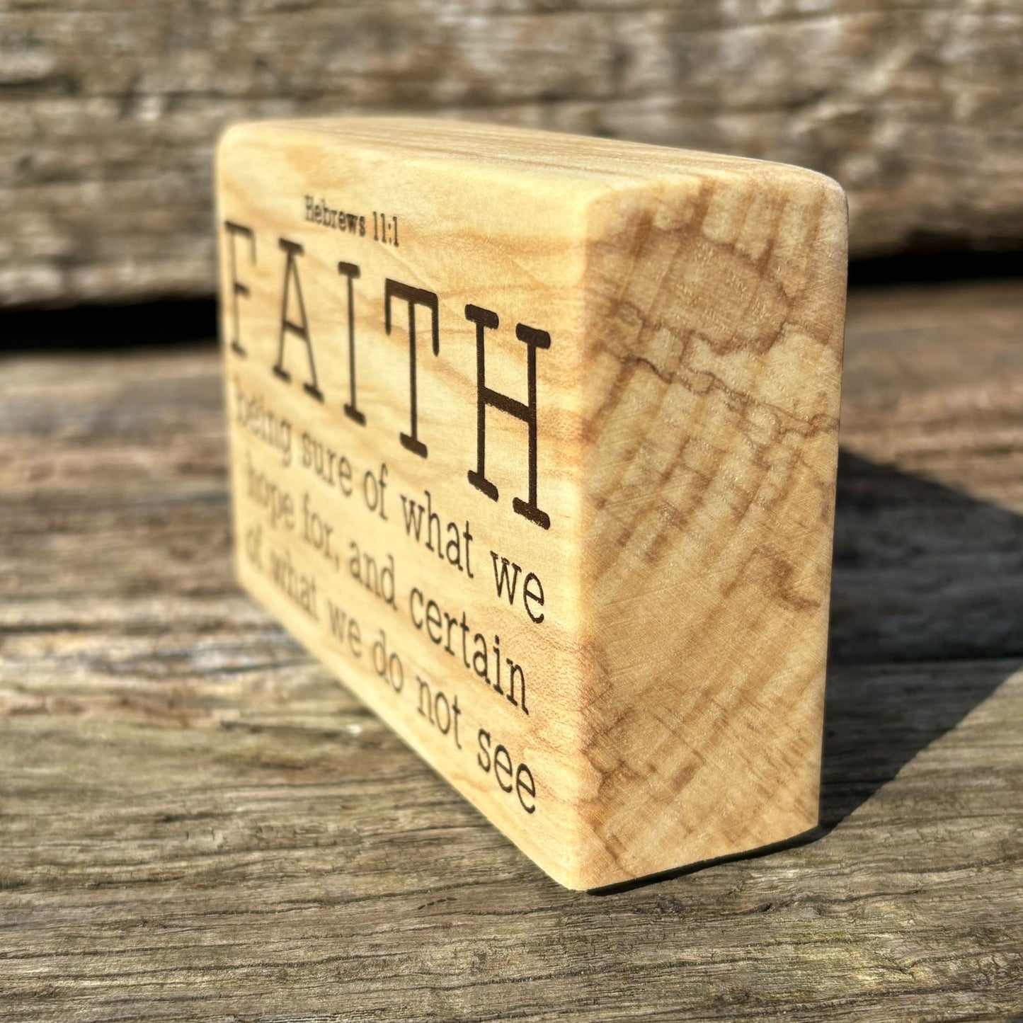 'FAITH' - live edge wooden plaque