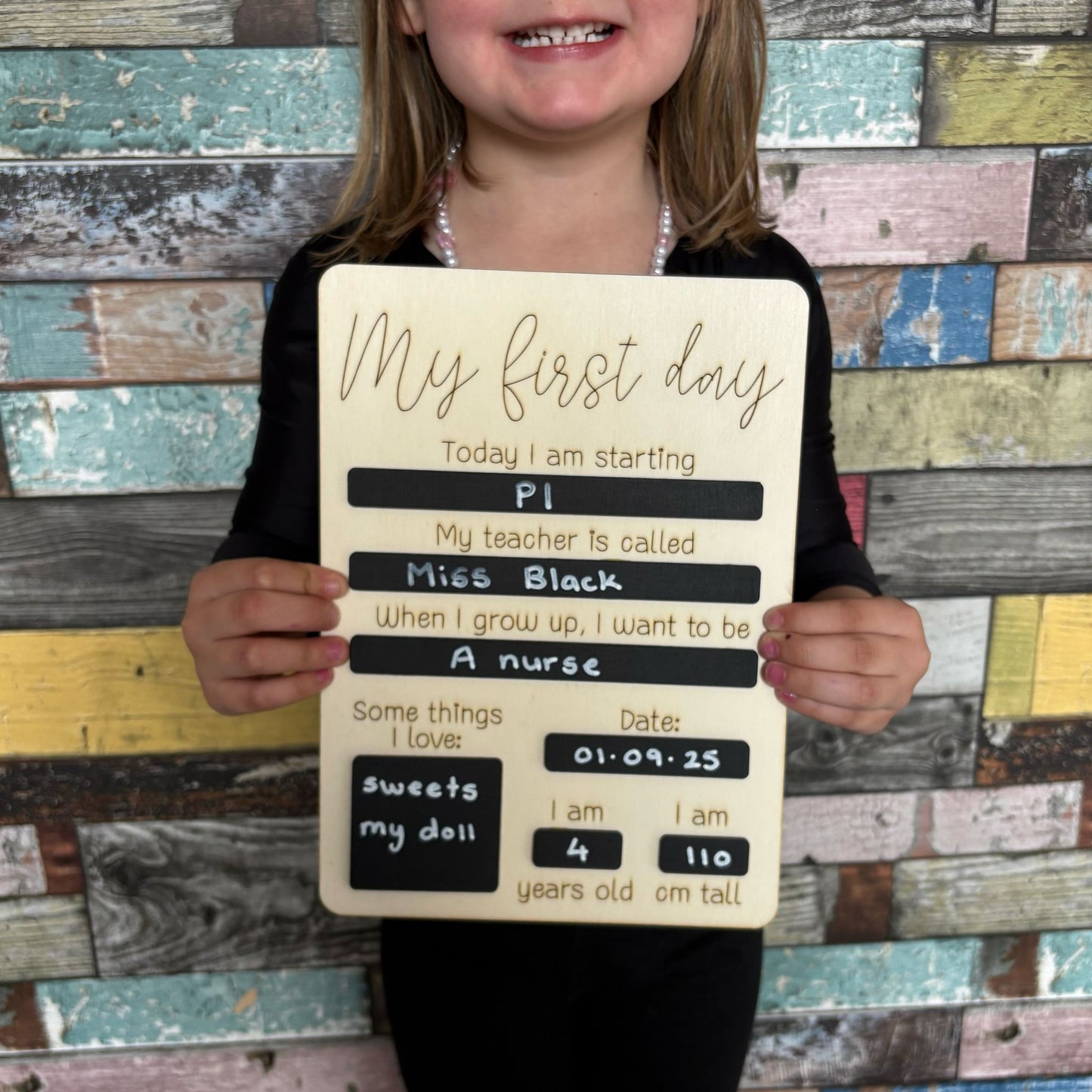 ‘First day of school' board