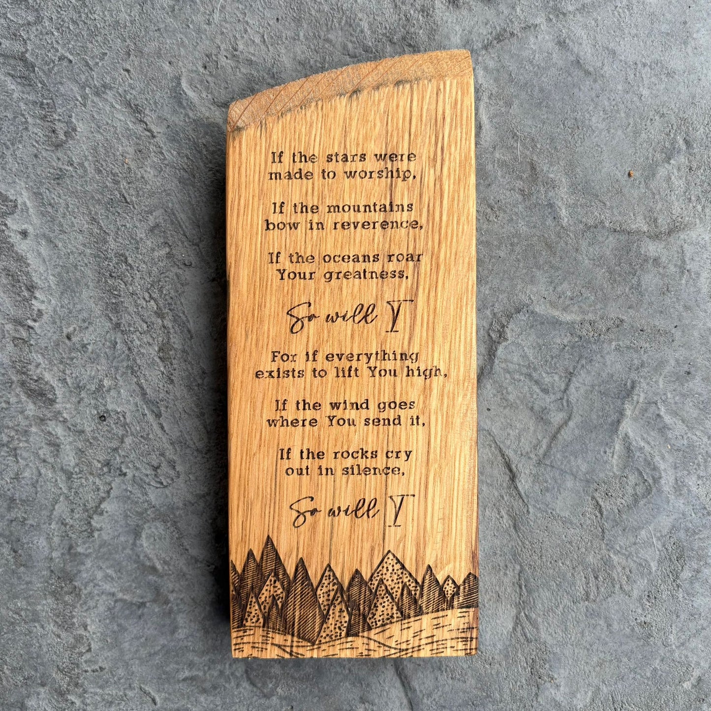 'So will I' decorative barrel plaque