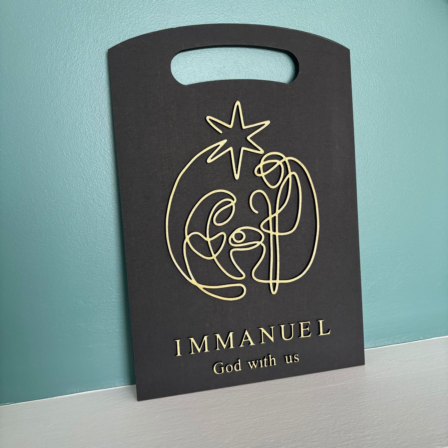 ❆'Immanuel' black/gold Christmas decor