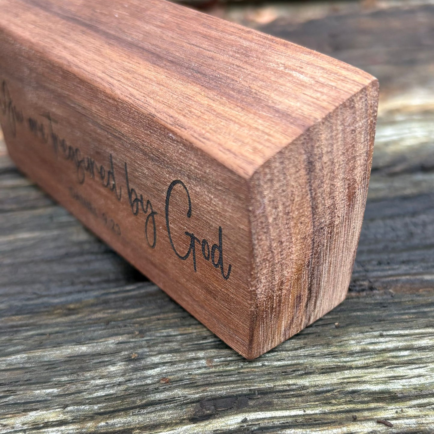 'You are treasured' - solid walnut mini plaque