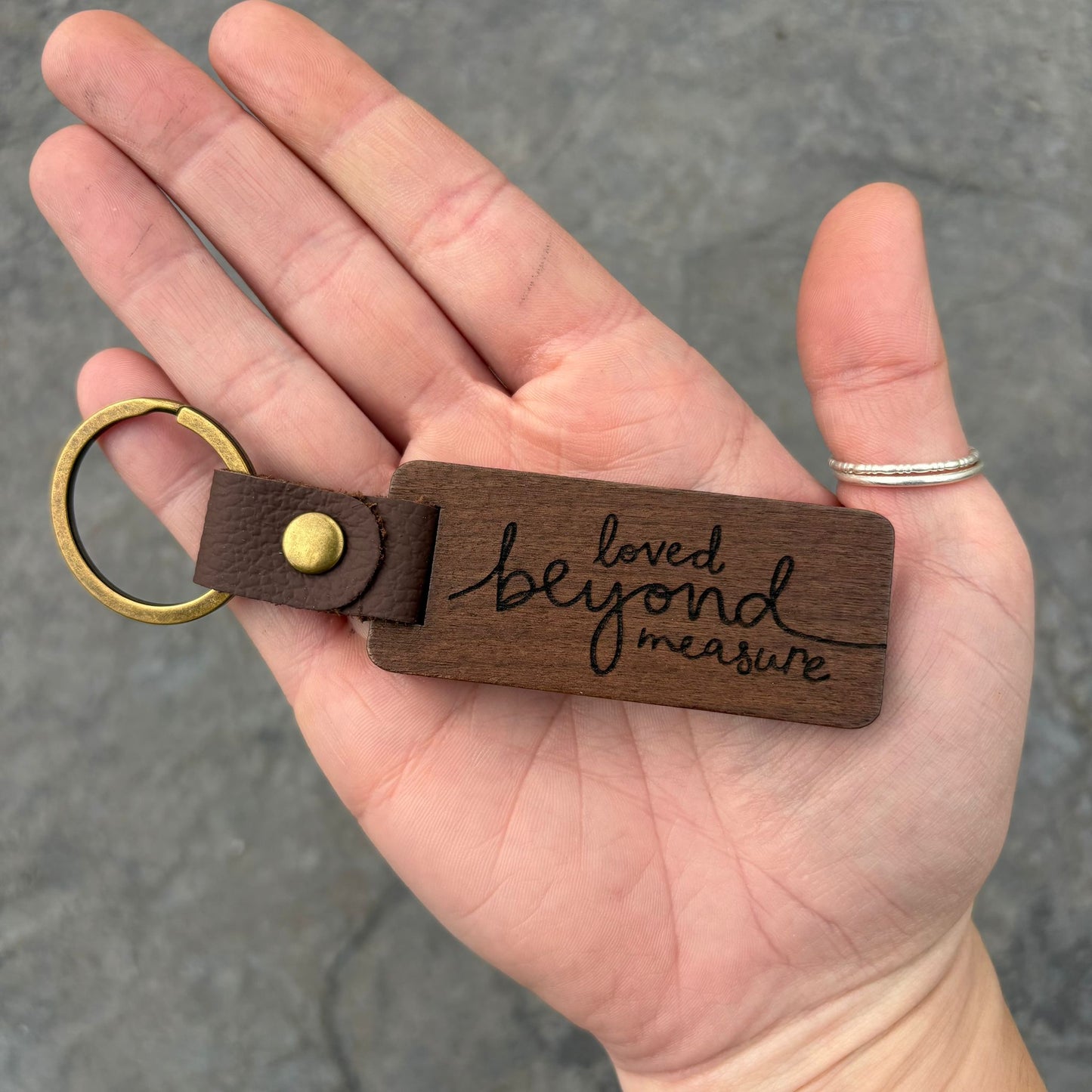 ‘Loved beyond measure' keyring