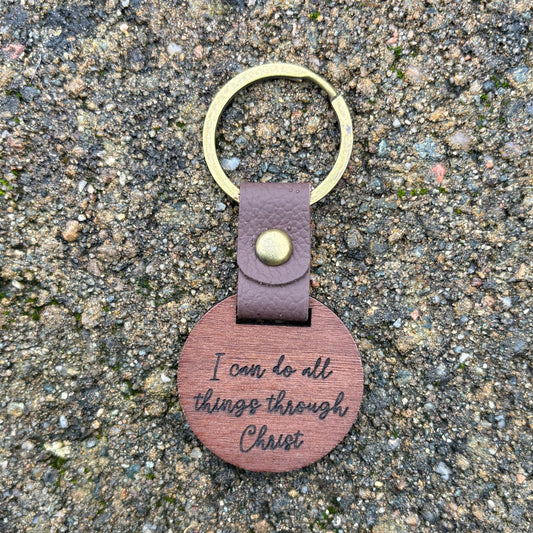 'I can do all things through Christ' keyring