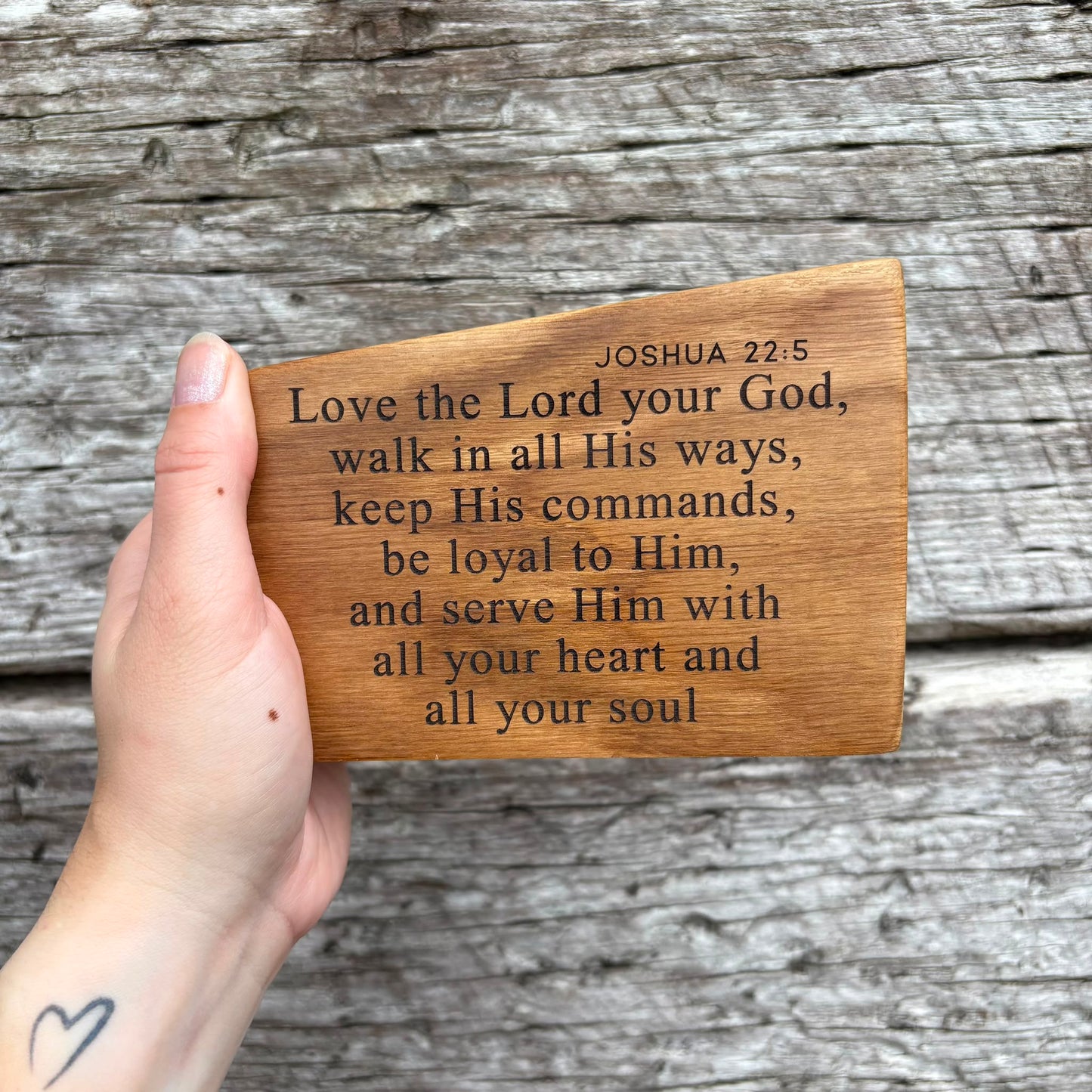 'Love the Lord your God, walk in His ways...' decorative plaque
