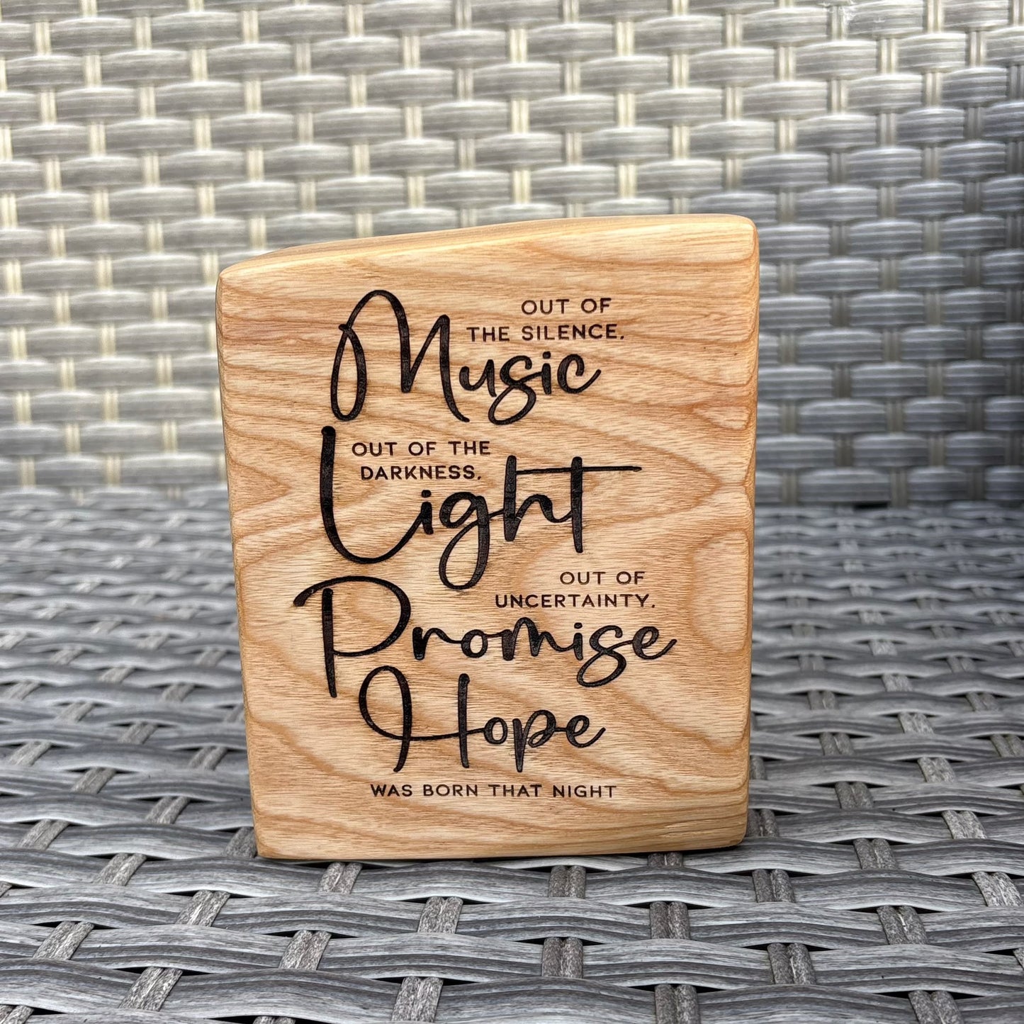'Hope was born that night' decorative ash plaque