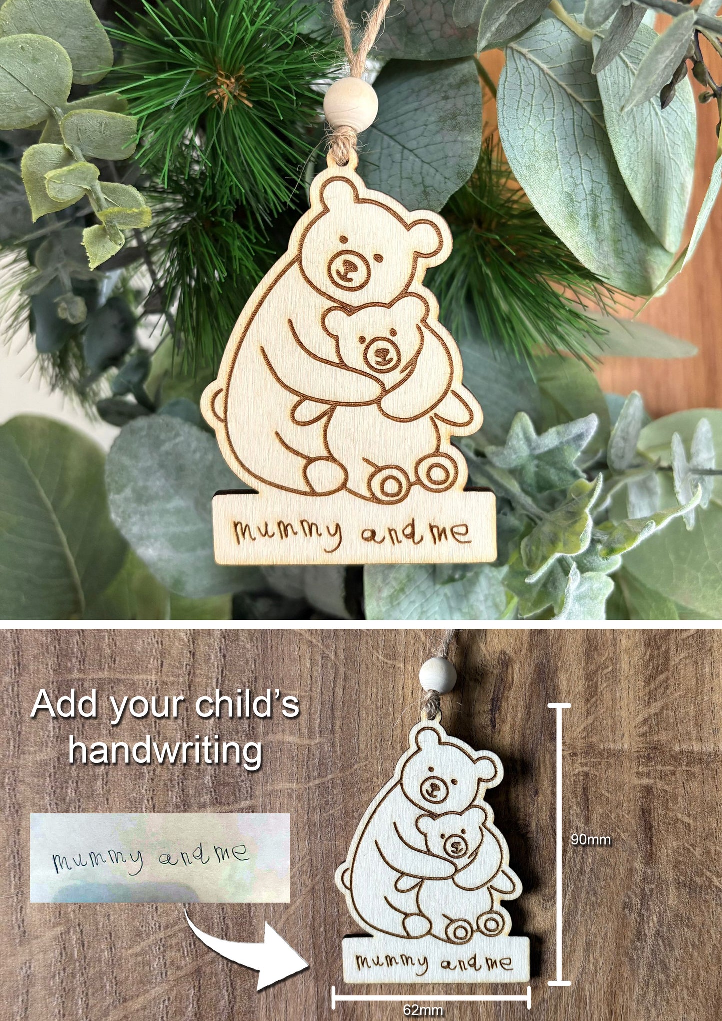 ❆ HANDWRITING Personalised keepsake Christmas bauble