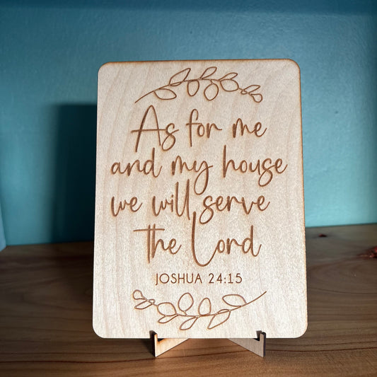 ‘As for me and my house' wood decorative plaque *IMPERFECT*