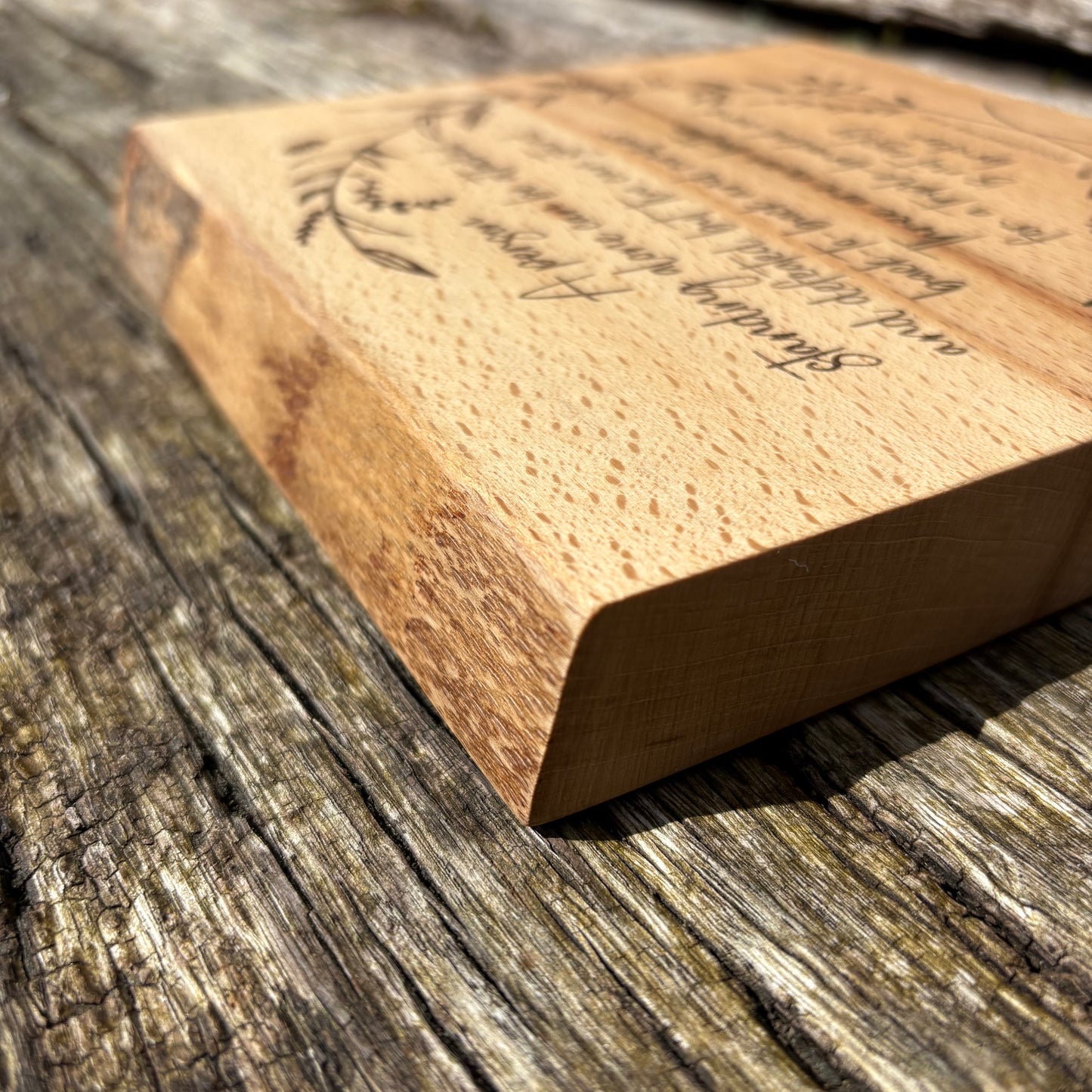'A triple-braided cord is not easily broken' Beech decorative plaque