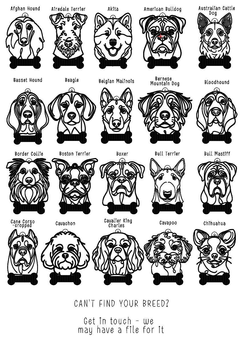 ❆ Personalised dog bauble keepsake - line drawing