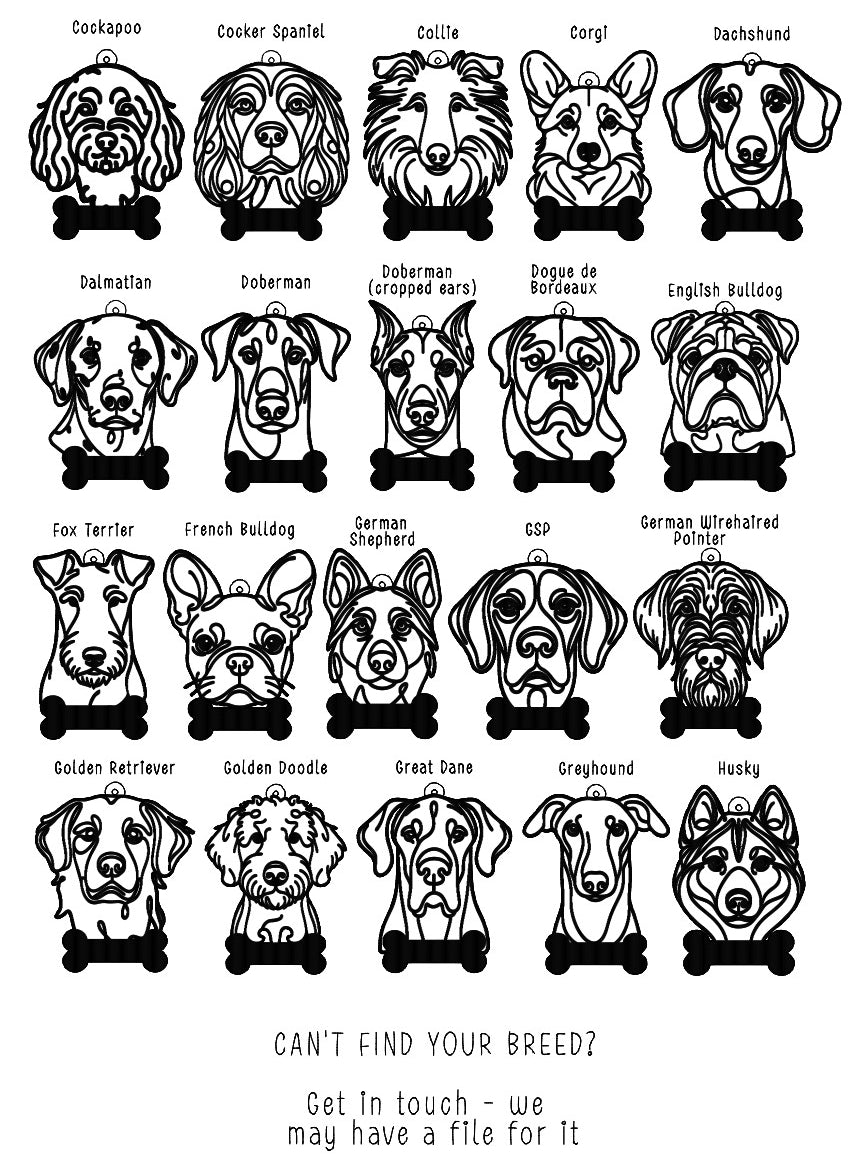❆ Personalised dog bauble keepsake - line drawing