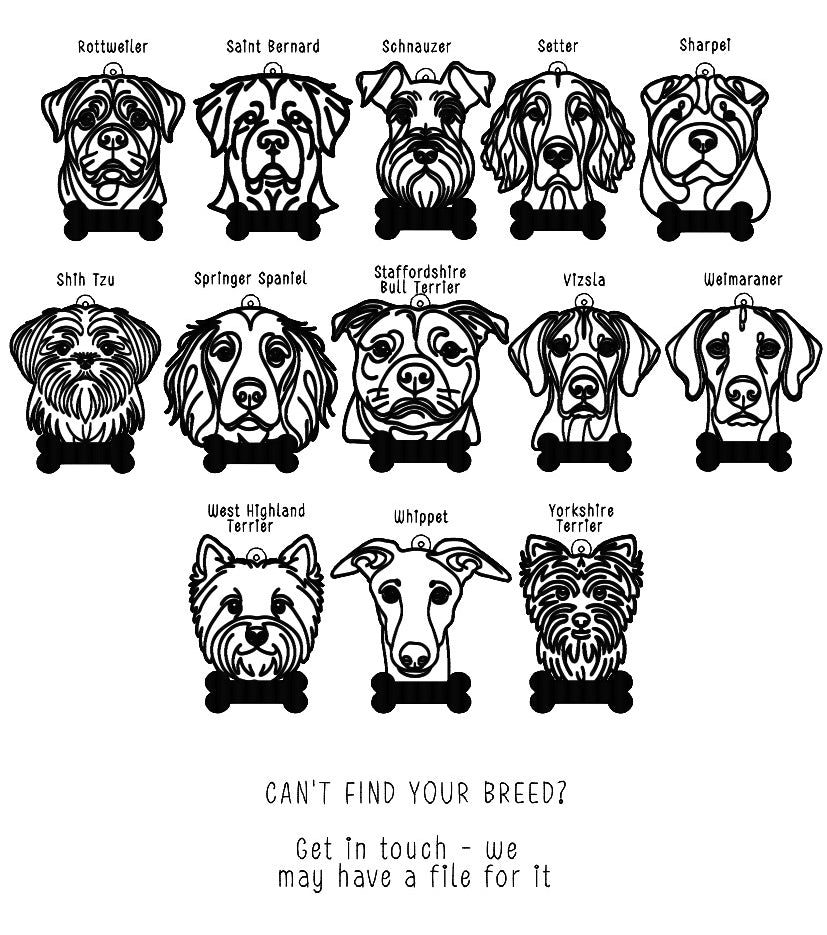 ❆ Personalised dog bauble keepsake - line drawing