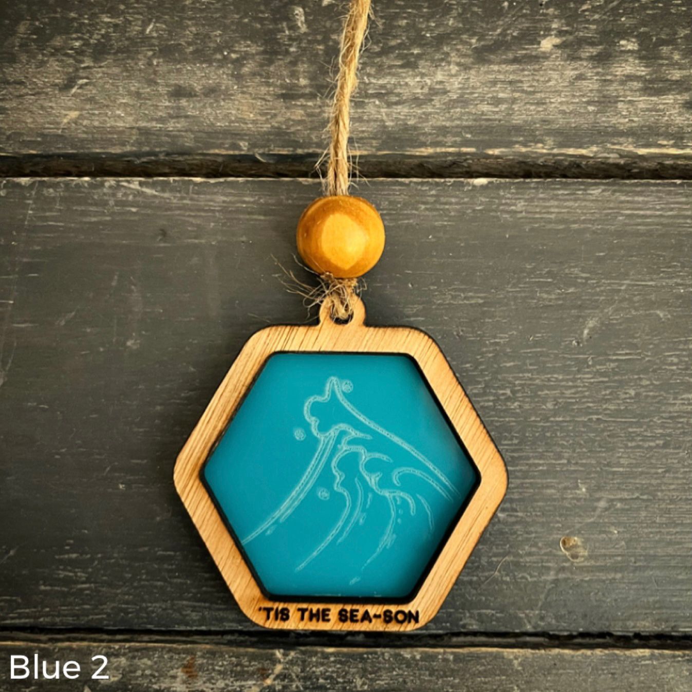 ❆ ‘Tis the sea-son - wood/acrylic coastal Christmas bauble