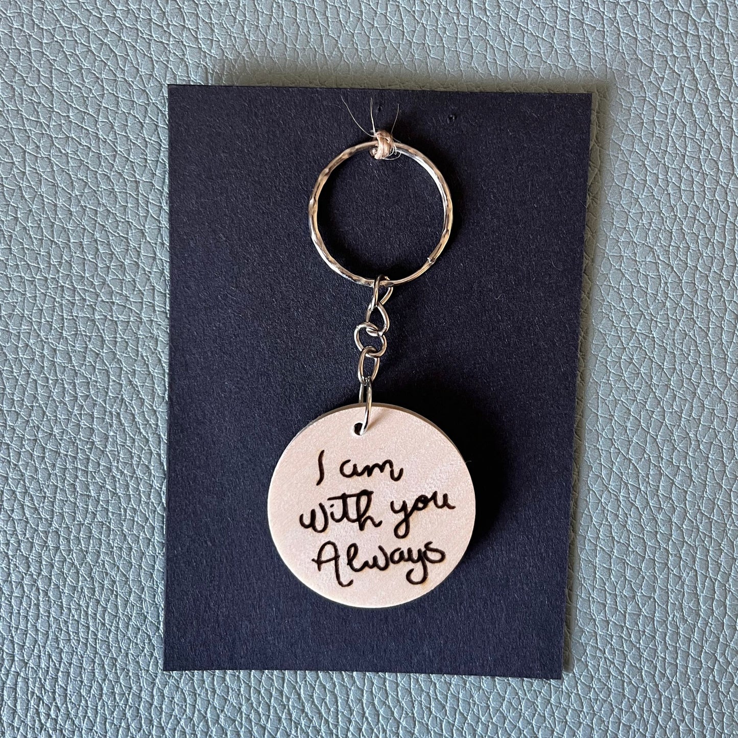 ‘I am with you always' wooden keyring