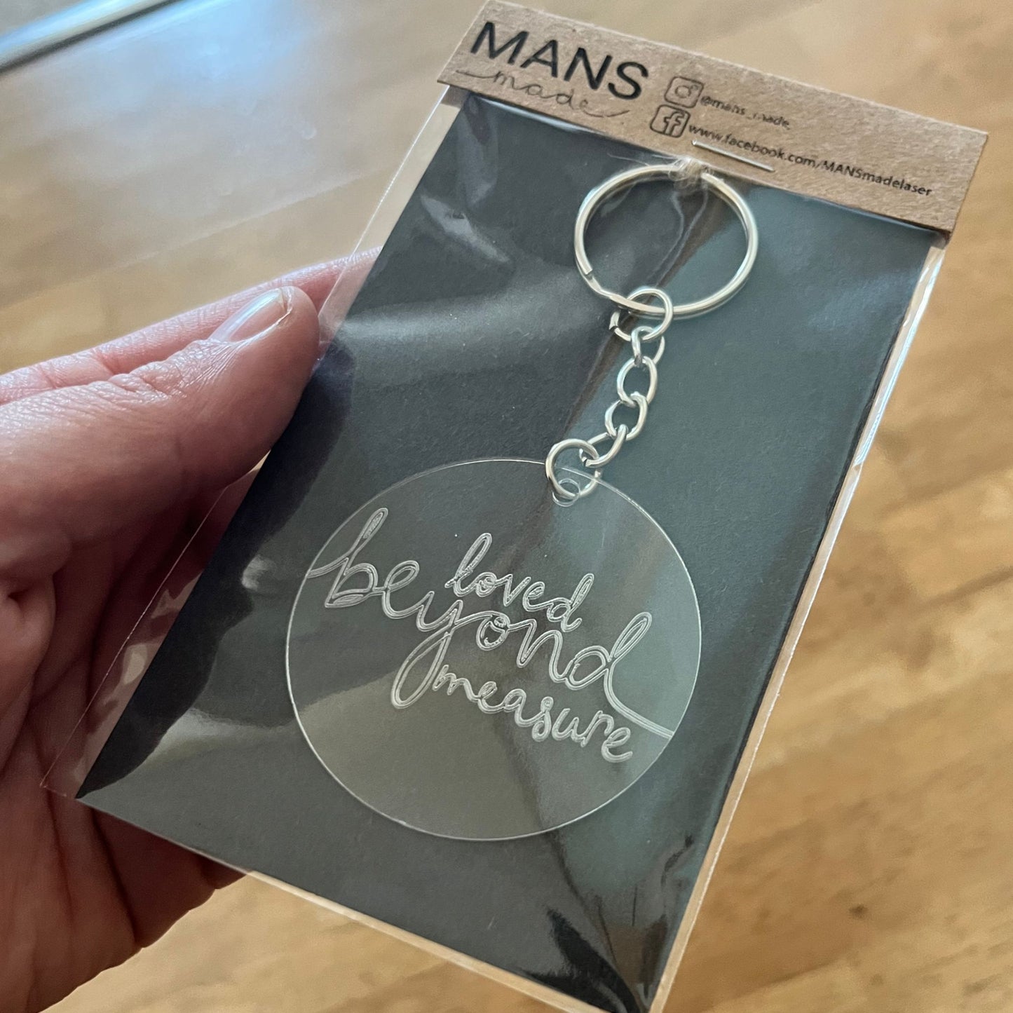 ‘Loved beyond measure' acrylic keyring