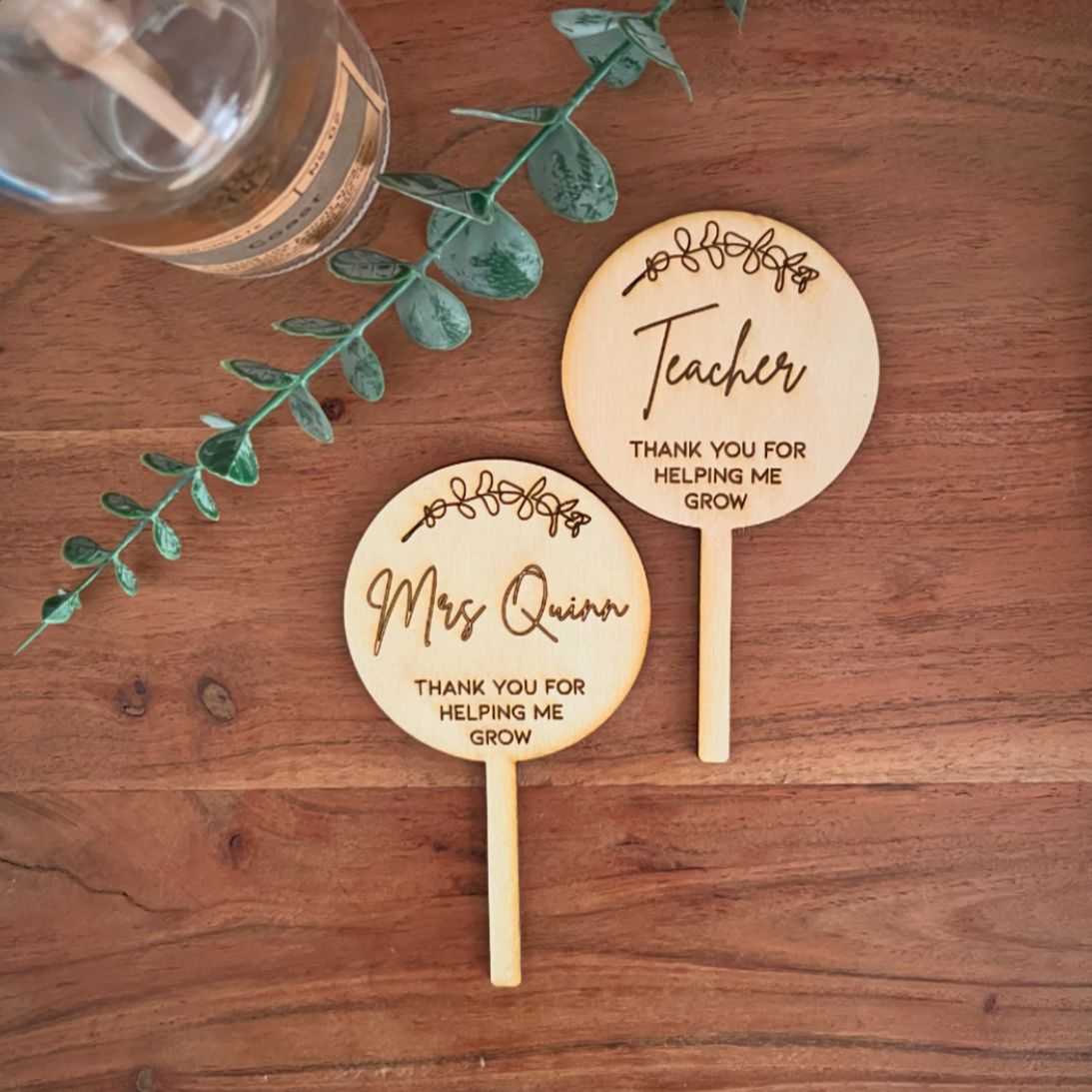Teacher plant pick/bookmark - PERSONALISED