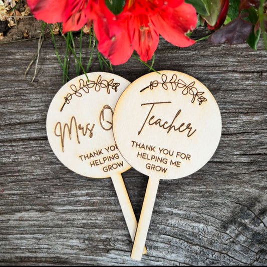 Teacher plant pick/bookmark - PERSONALISED