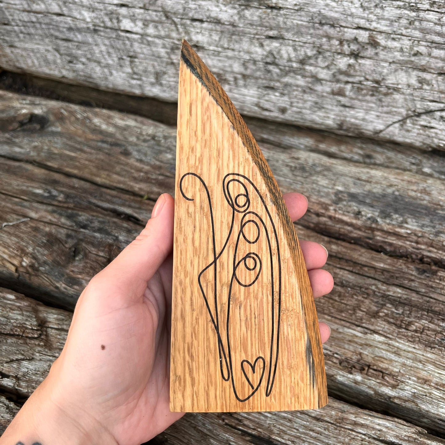 ❆ ‘Nativity' laser engraved white oak plaque