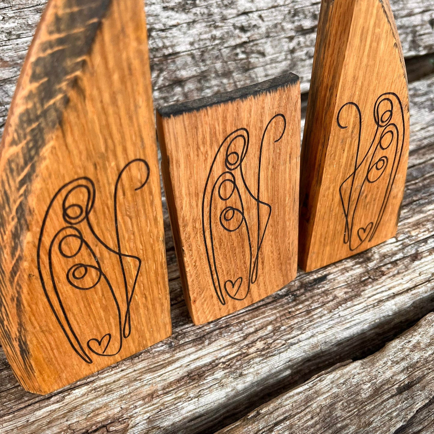 ❆ ‘Nativity' laser engraved white oak plaque