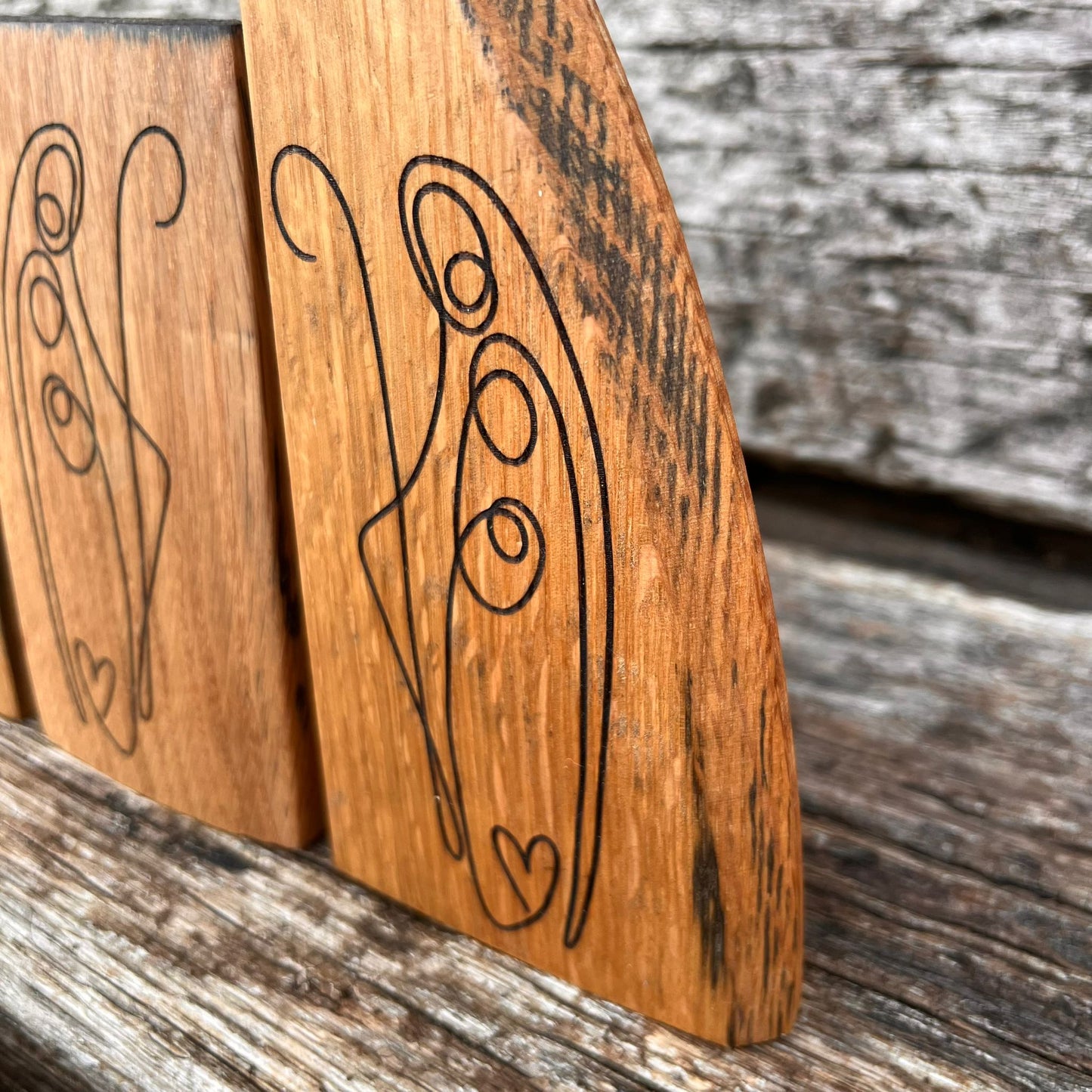 ❆ ‘Nativity' laser engraved white oak plaque