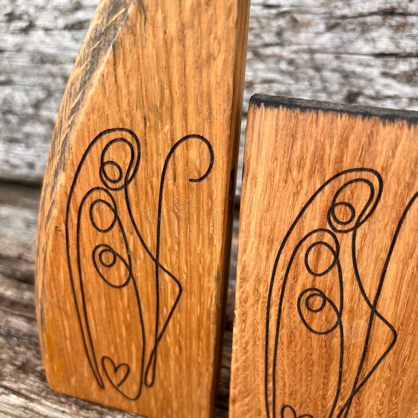 ❆ ‘Nativity' laser engraved white oak plaque