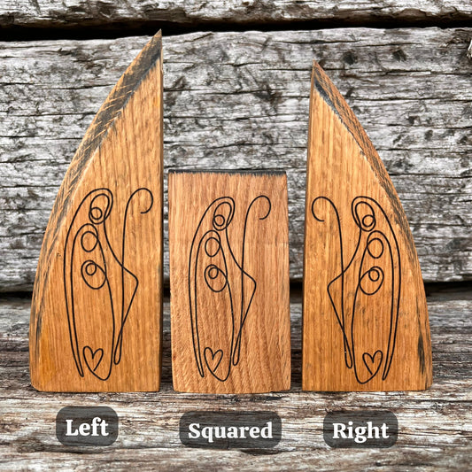 ❆ ‘Nativity' laser engraved white oak plaque