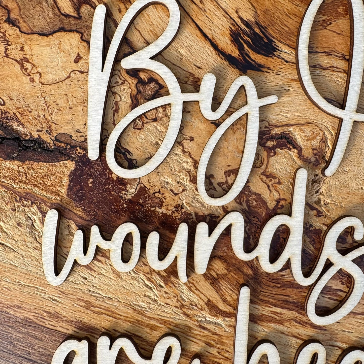 'By His wounds we are healed' - live edge rustic decorative plaque