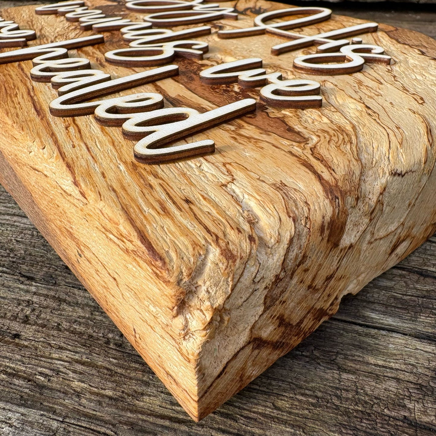 'By His wounds we are healed' - live edge rustic decorative plaque