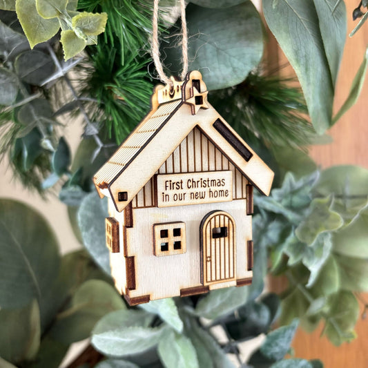 ❆ 'First Christmas in our new home' 3D wooden bauble