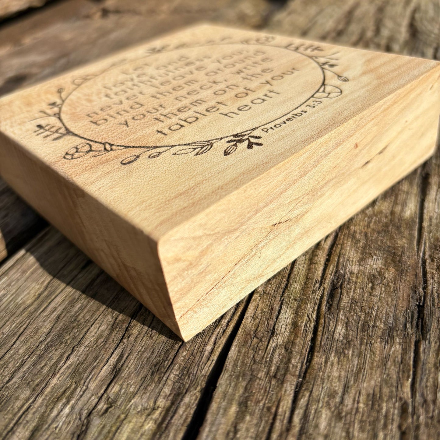 'Let love and faithfulness never leave you' - decorative plaque