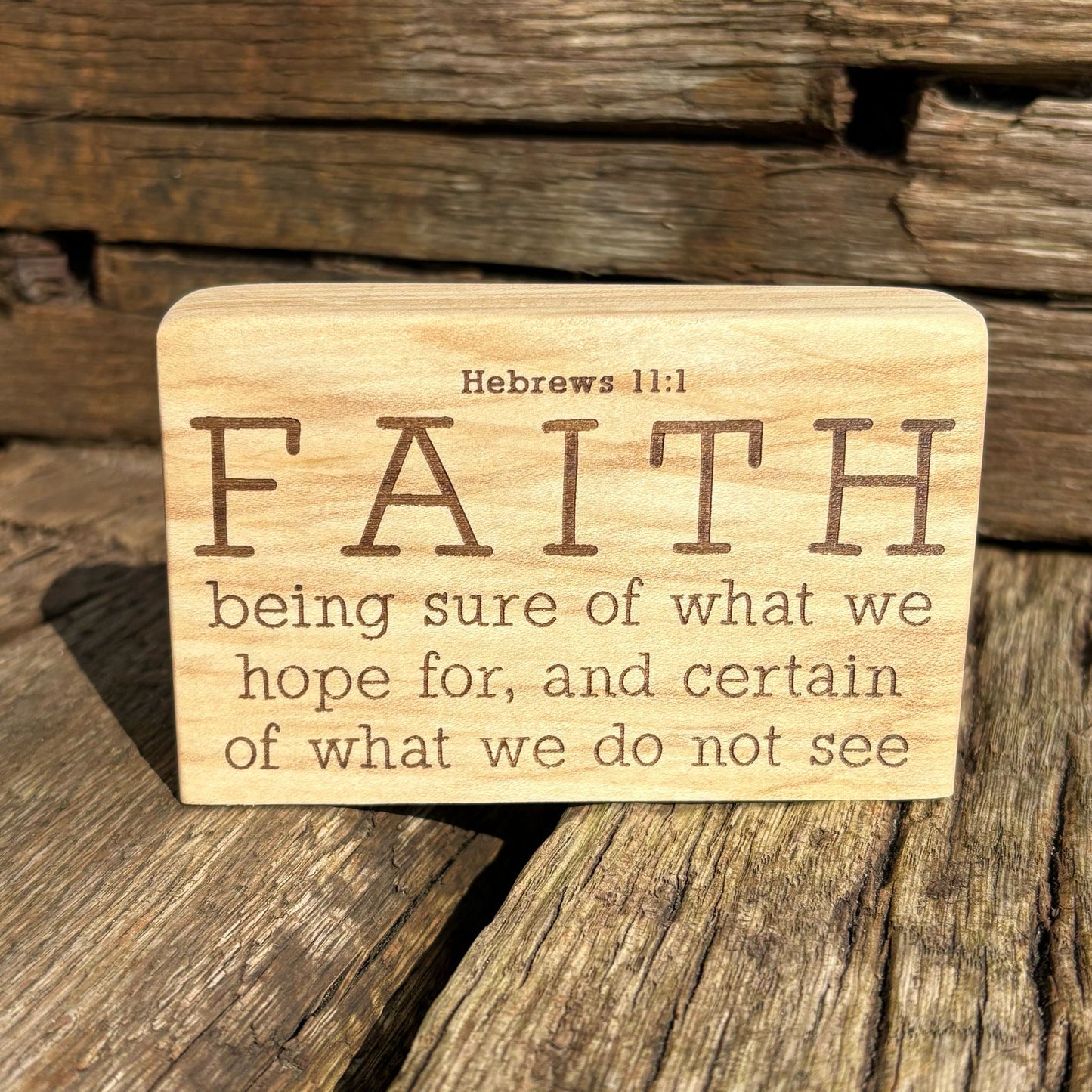 'FAITH' - live edge wooden plaque