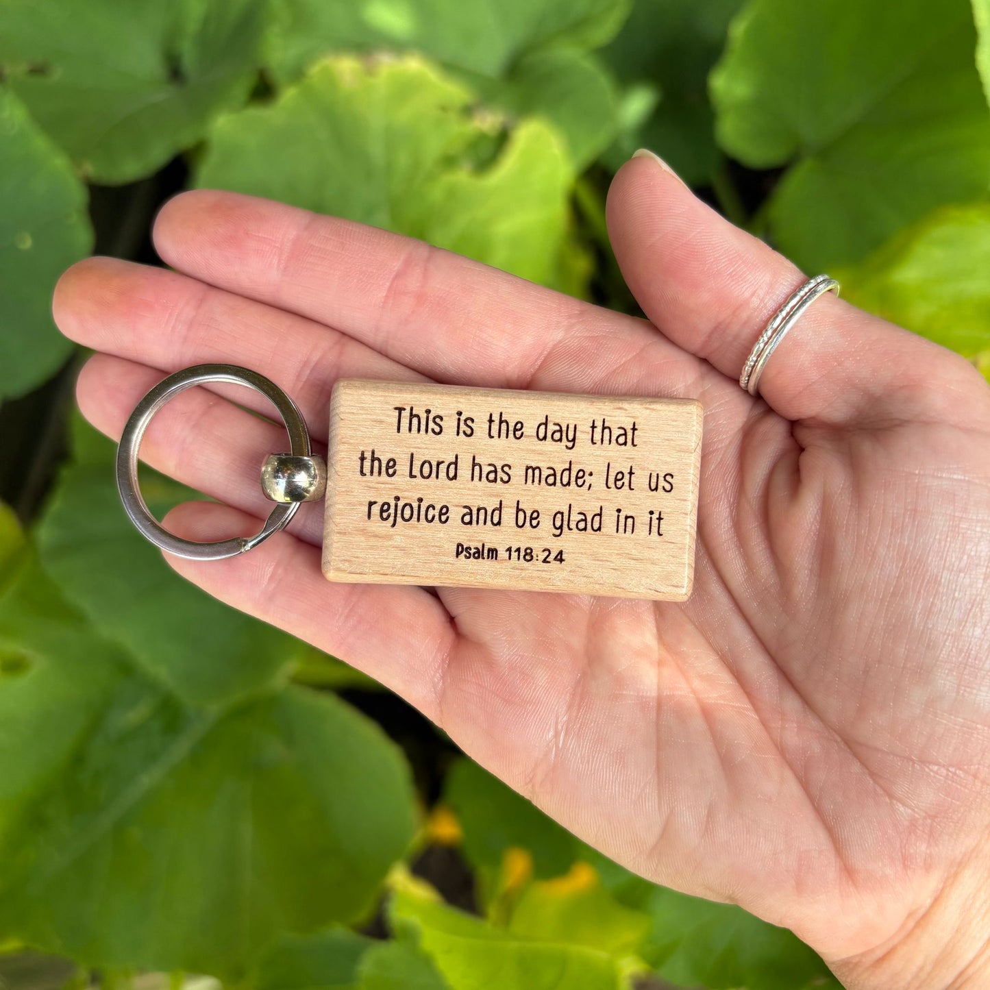 ‘This is the day' wooden keyring
