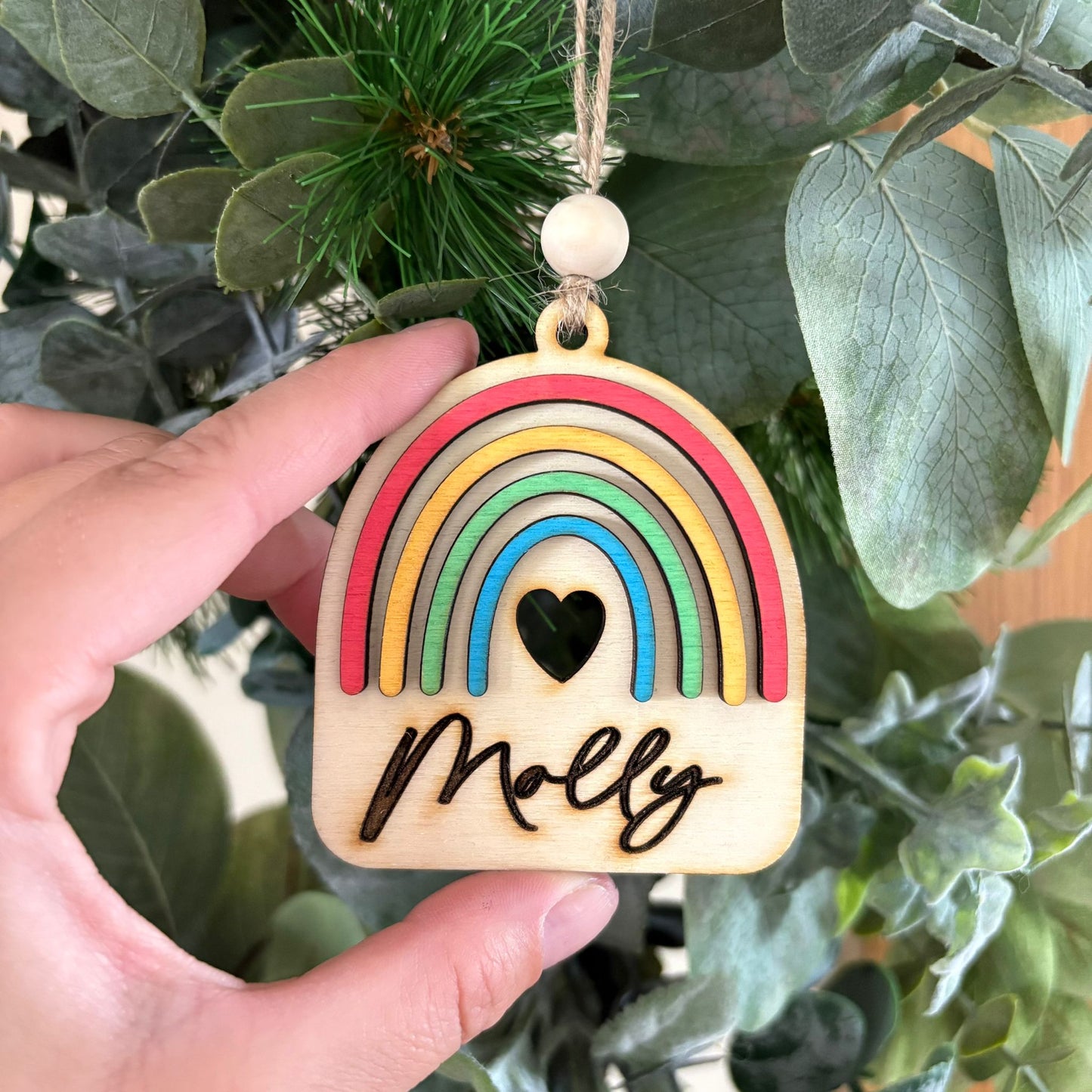 ❆ 'Rainbow' personalised Christmas bauble