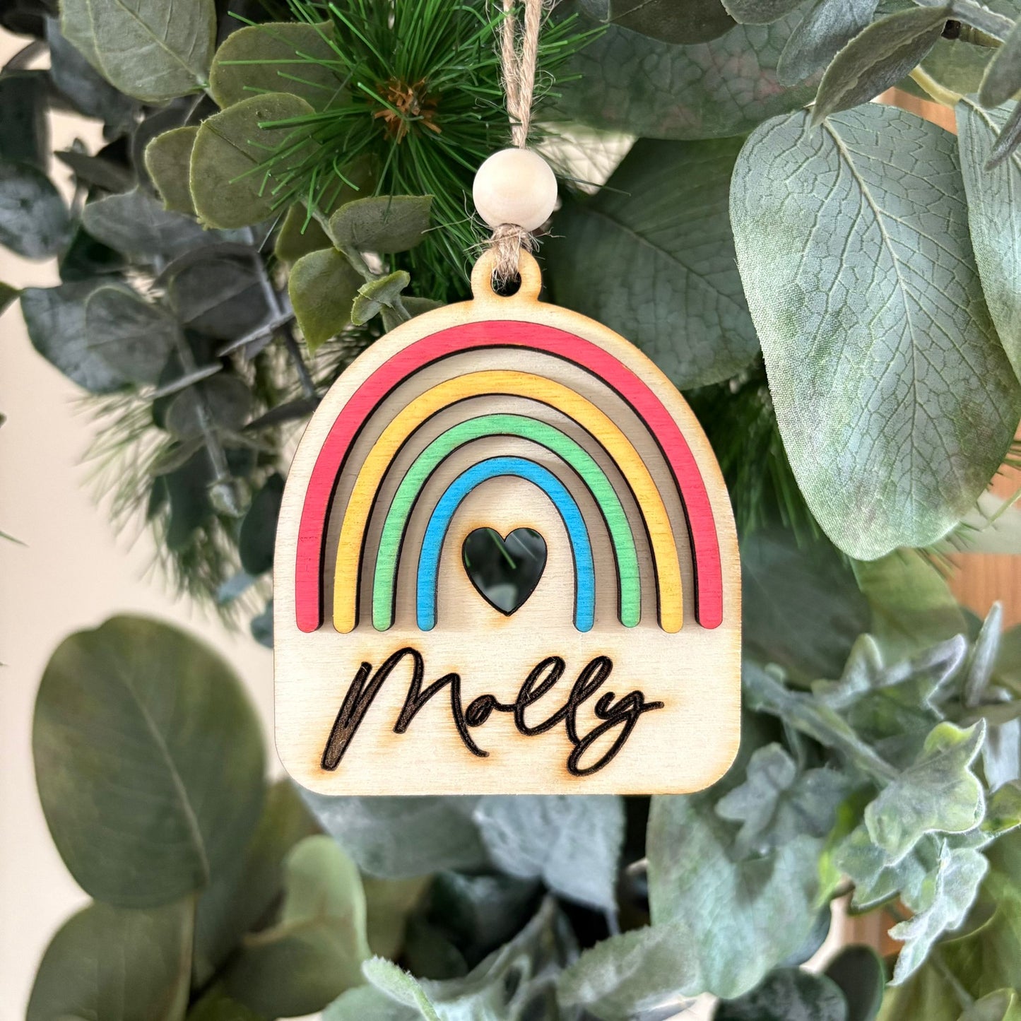 ❆ 'Rainbow' personalised Christmas bauble