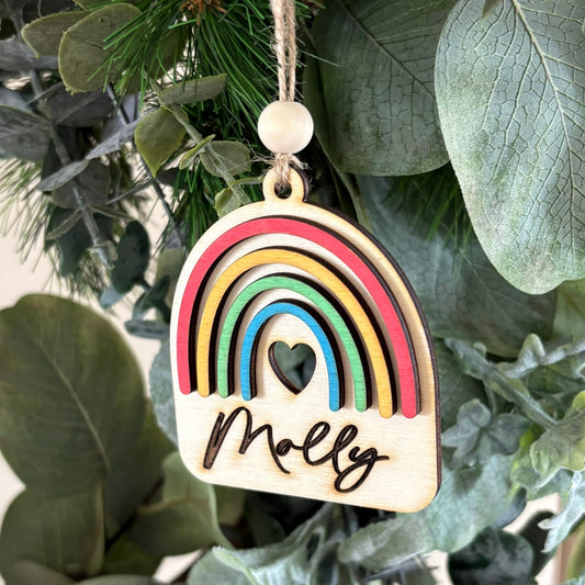 ❆ 'Rainbow' personalised Christmas bauble
