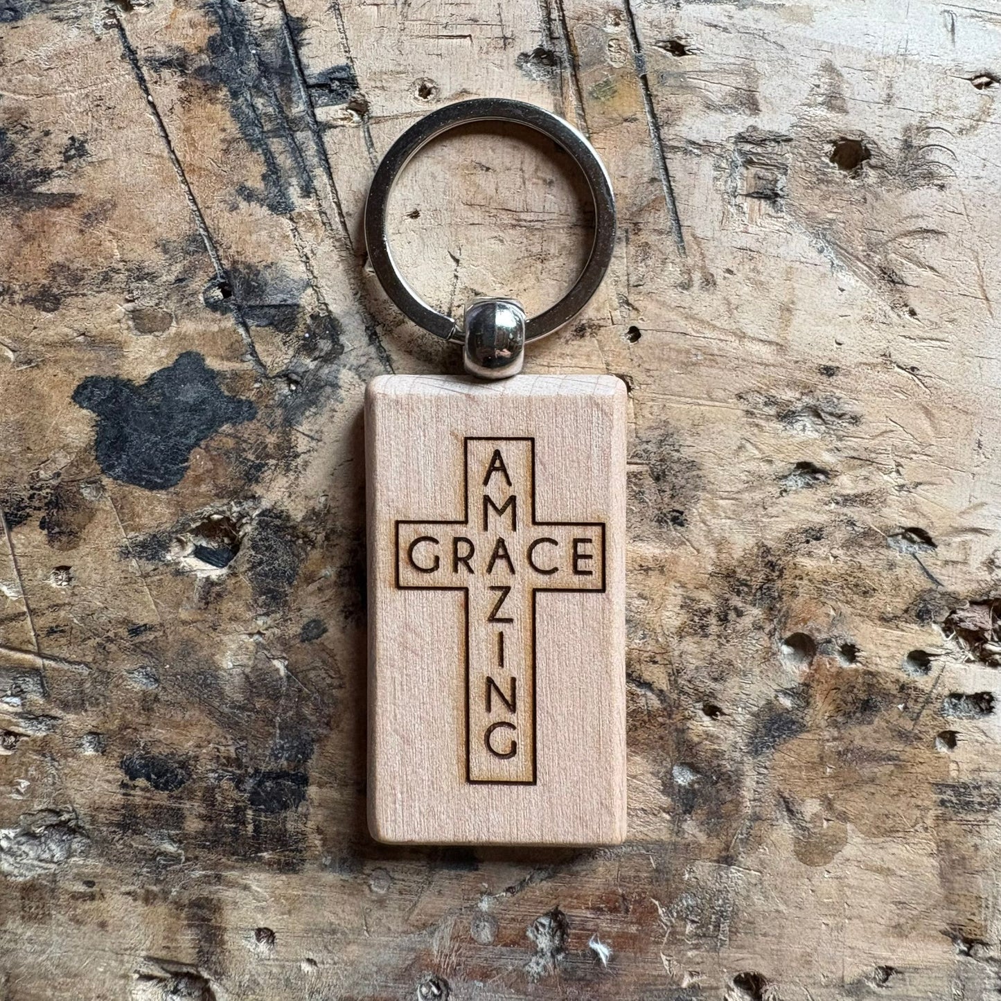 ‘Amazing Grace' wooden keyring
