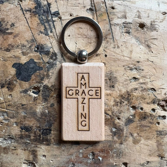 ‘Amazing Grace' wooden keyring