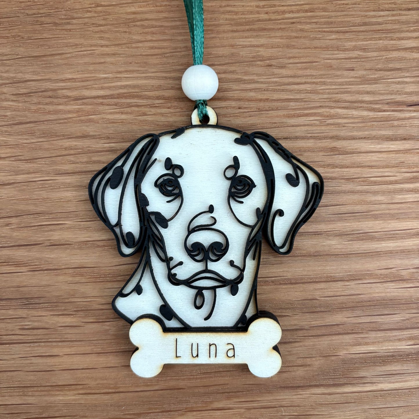 ❆ Personalised dog bauble keepsake - line drawing