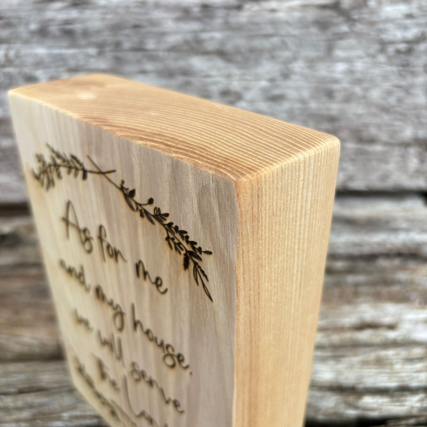 'As for me and my house' - ash decorative plaque