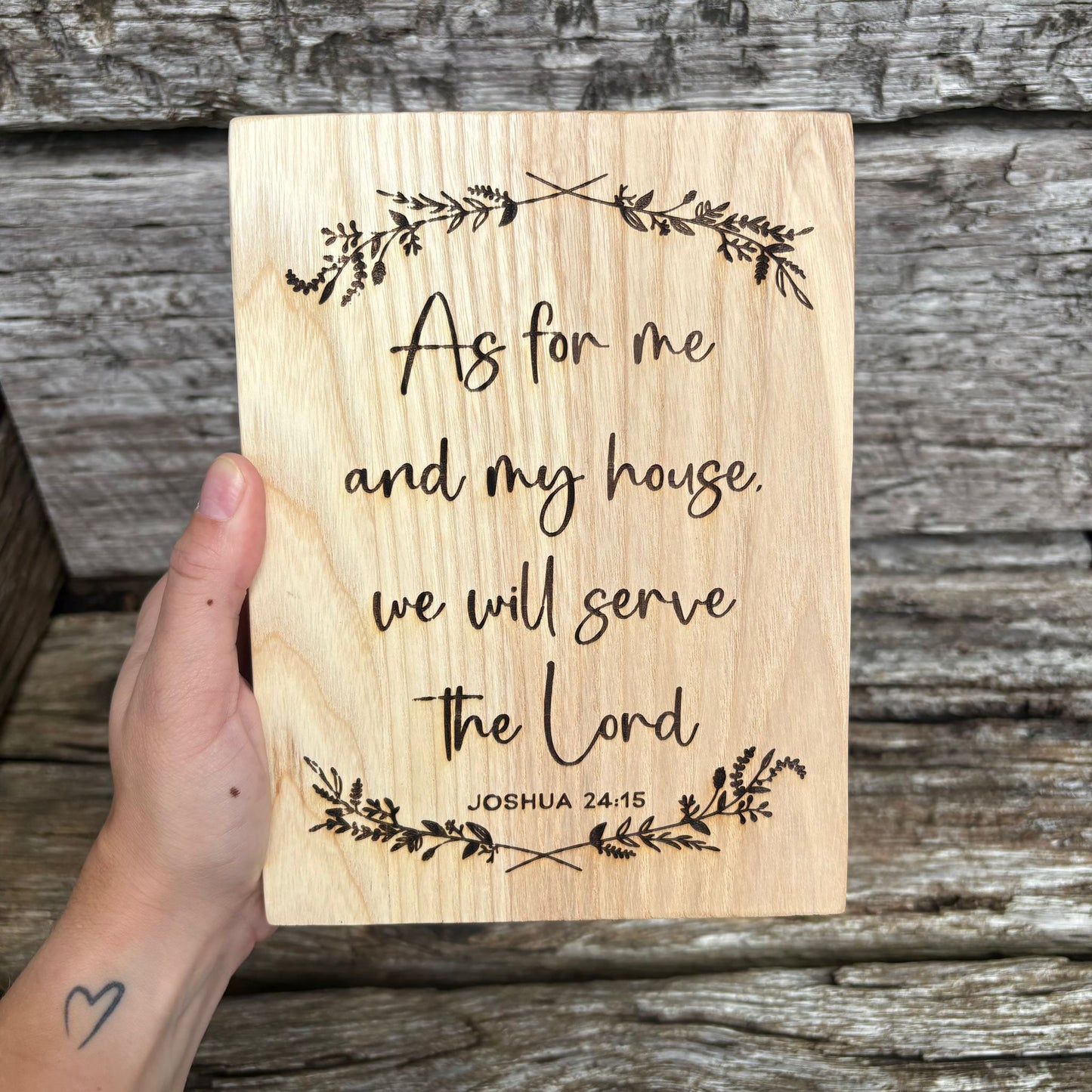'As for me and my house' - ash decorative plaque
