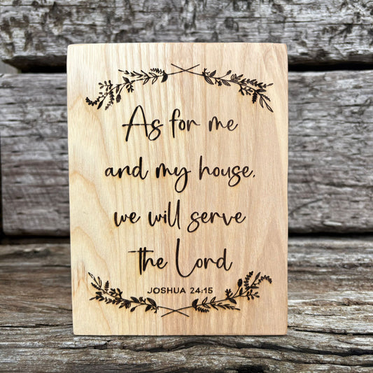 'As for me and my house' - ash decorative plaque