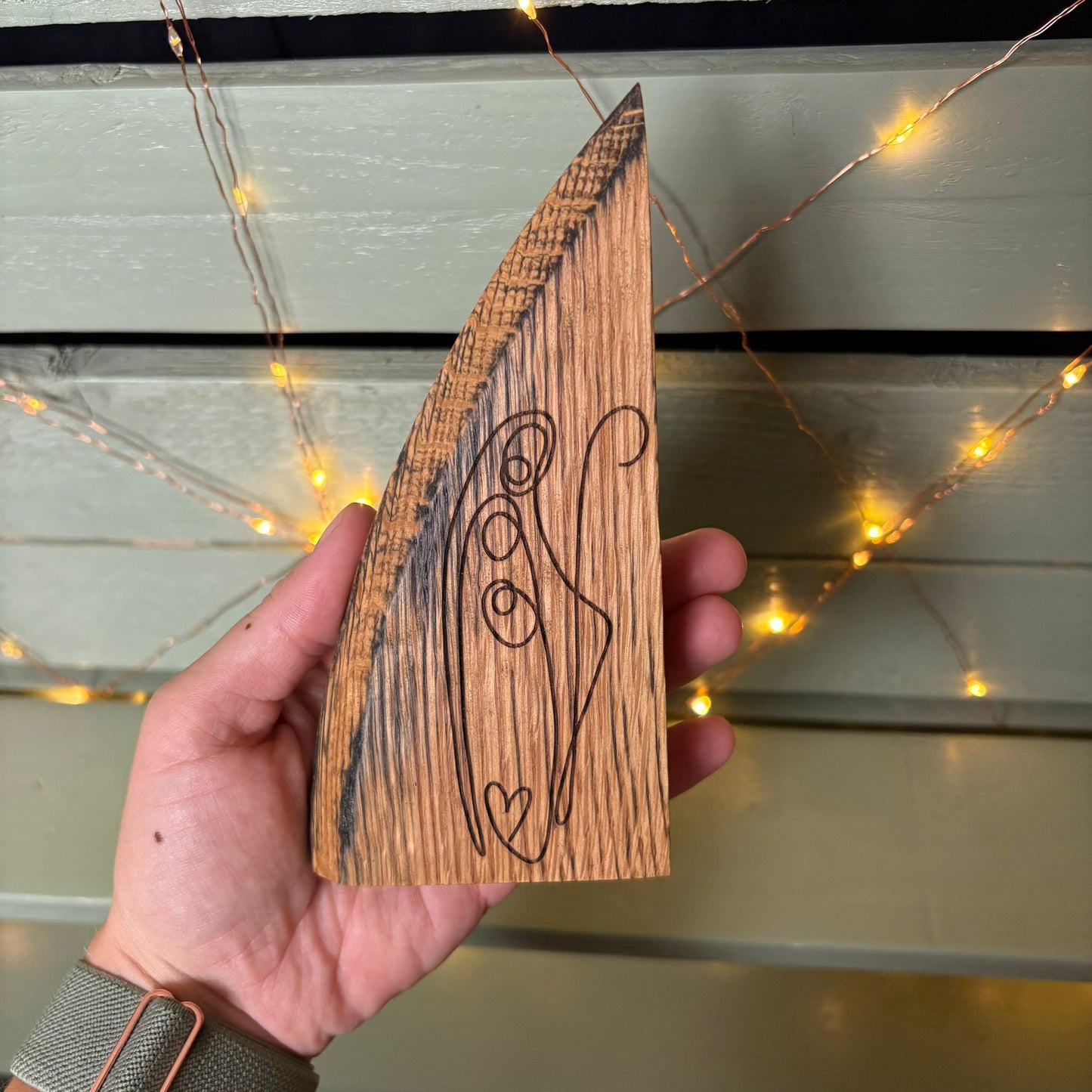 ❆ ‘Nativity' laser engraved white oak plaque (lid)