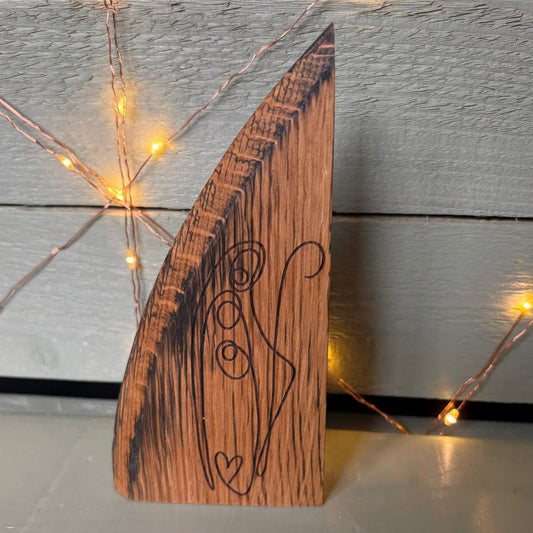 ❆ ‘Nativity' laser engraved white oak plaque (lid)