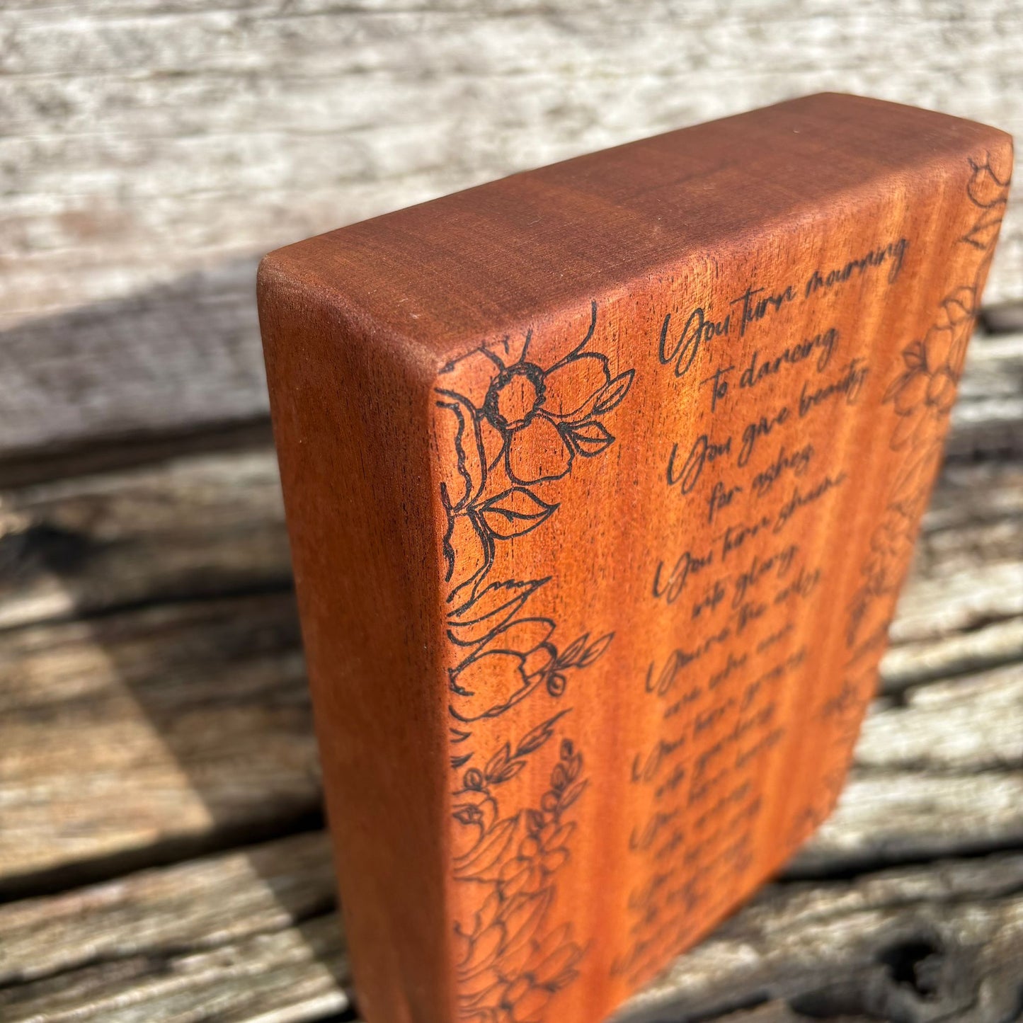 'You're the only one who can' - mahogany decorative plaque