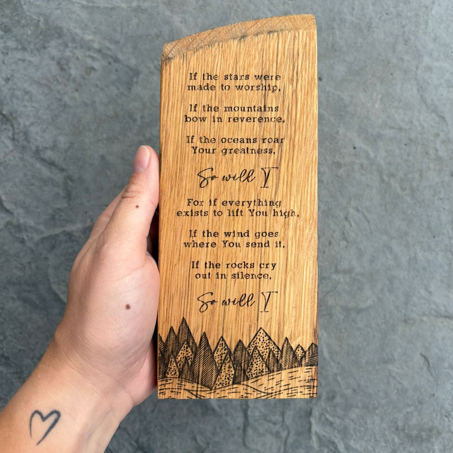 'So will I' decorative barrel plaque