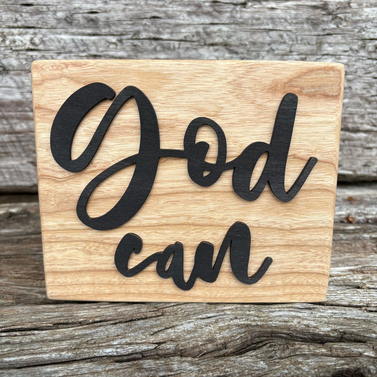 'God can' - decorative ash plaque