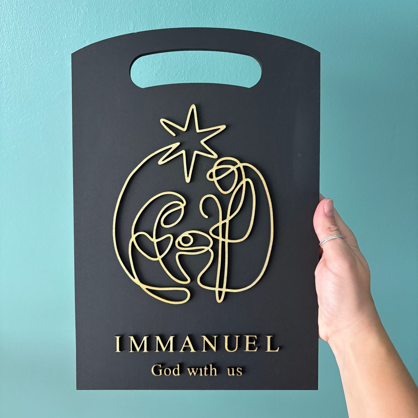 ❆'Immanuel' black/gold Christmas decor